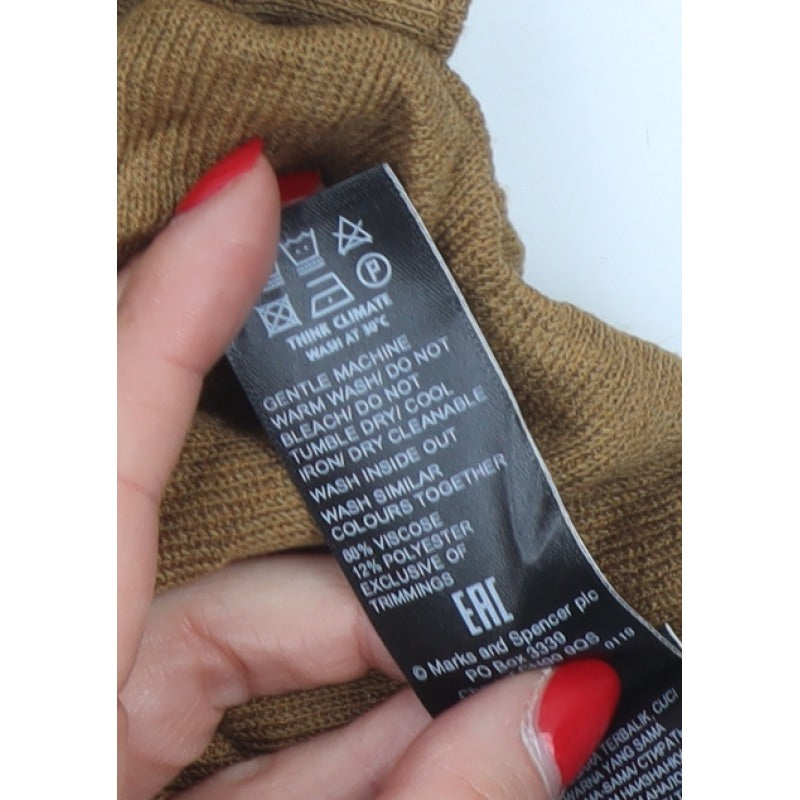Marks & Spencer Women Brown Size 18 Flared Knit Midi Skirt