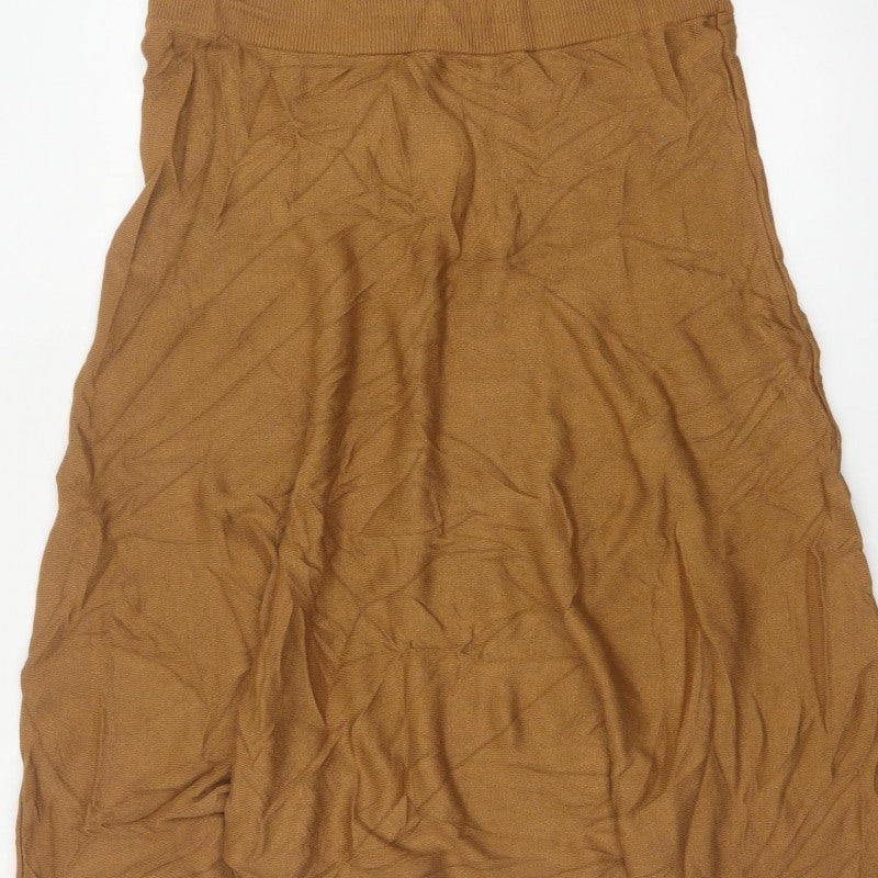 Marks & Spencer Women Brown Size 18 Flared Knit Midi Skirt
