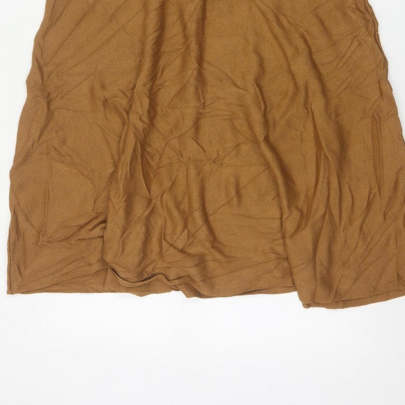 Marks & Spencer Women Brown Size 18 Flared Knit Midi Skirt