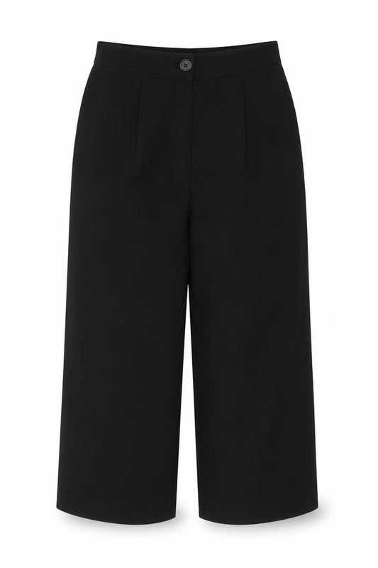 Miss Selfridge Women Black UK 12 High Rise Wide Leg Dress Trousers