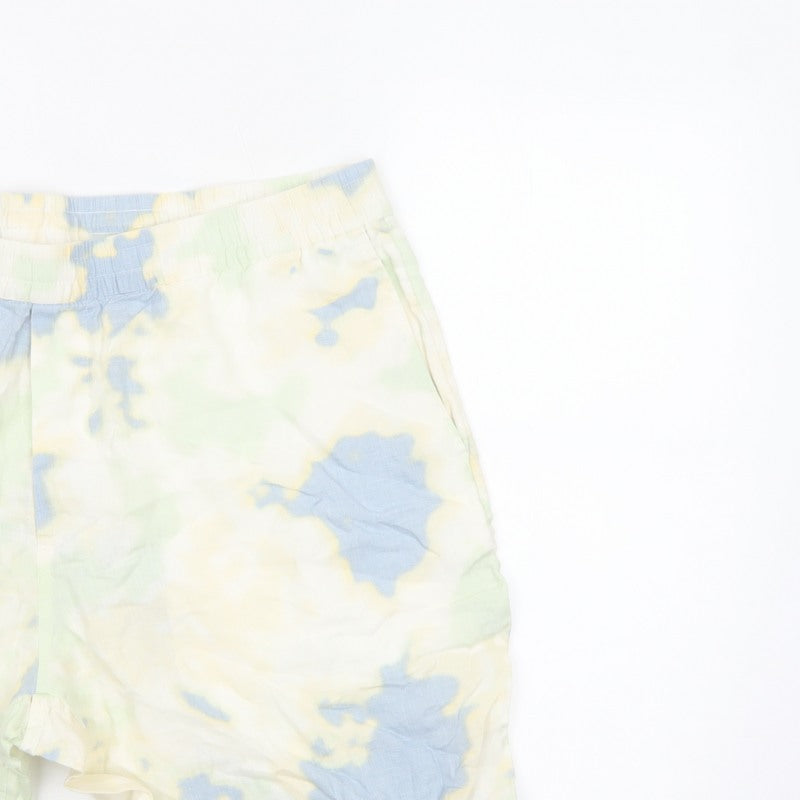 H&M Men’s XL Multicoloured Linen Relaxed Fit Summer Shorts Pockets