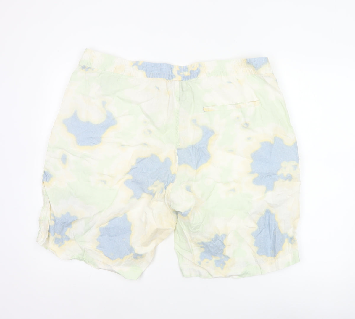 H&M Men’s XL Multicoloured Linen Relaxed Fit Summer Shorts Pockets