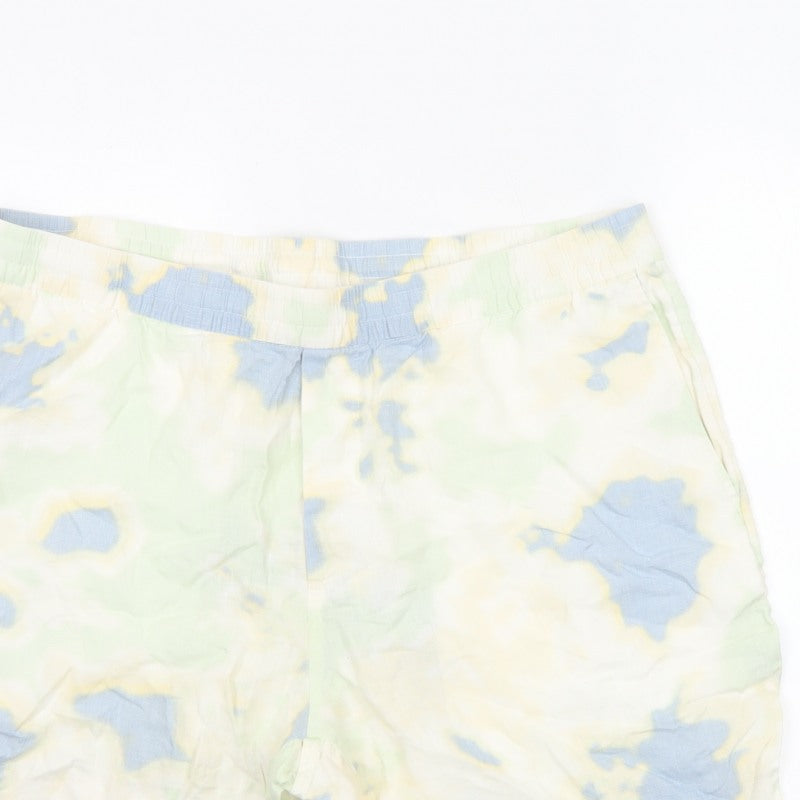 H&M Men’s XL Multicoloured Linen Relaxed Fit Summer Shorts Pockets