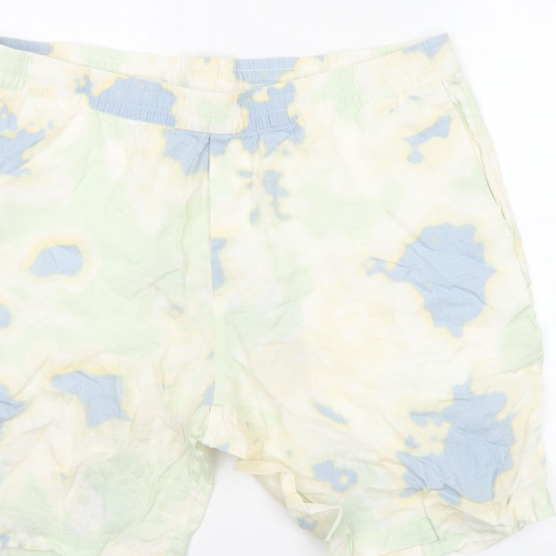 H&M Men’s XL Multicoloured Linen Relaxed Fit Summer Shorts Pockets