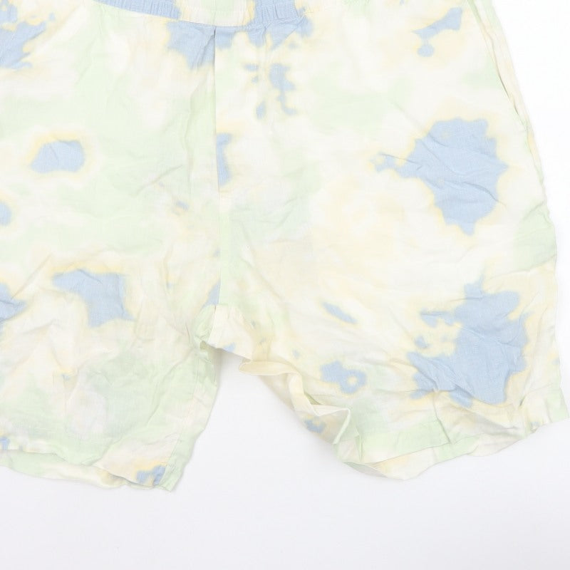 H&M Men’s XL Multicoloured Linen Relaxed Fit Summer Shorts Pockets