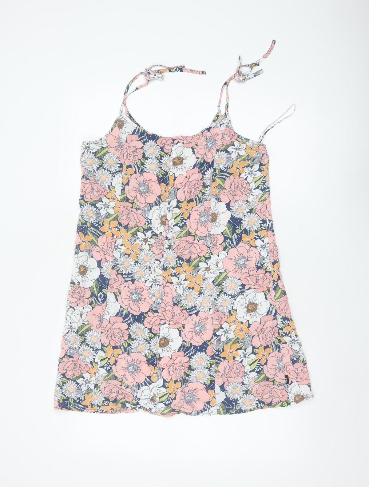 Vans Women's Multicoloured Floral Halter A-Line Mini Dress Size M