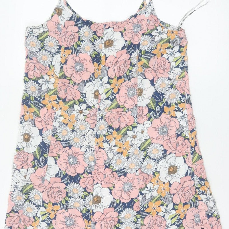 Vans Women's Multicoloured Floral Halter A-Line Mini Dress Size M
