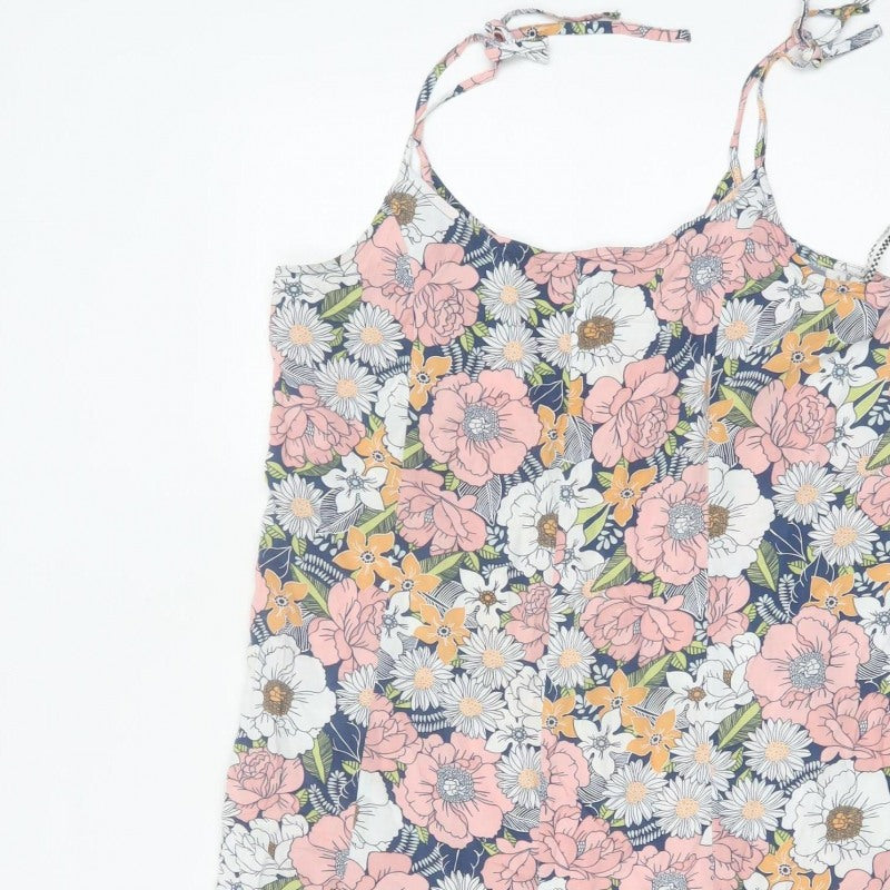 Vans Women's Multicoloured Floral Halter A-Line Mini Dress Size M