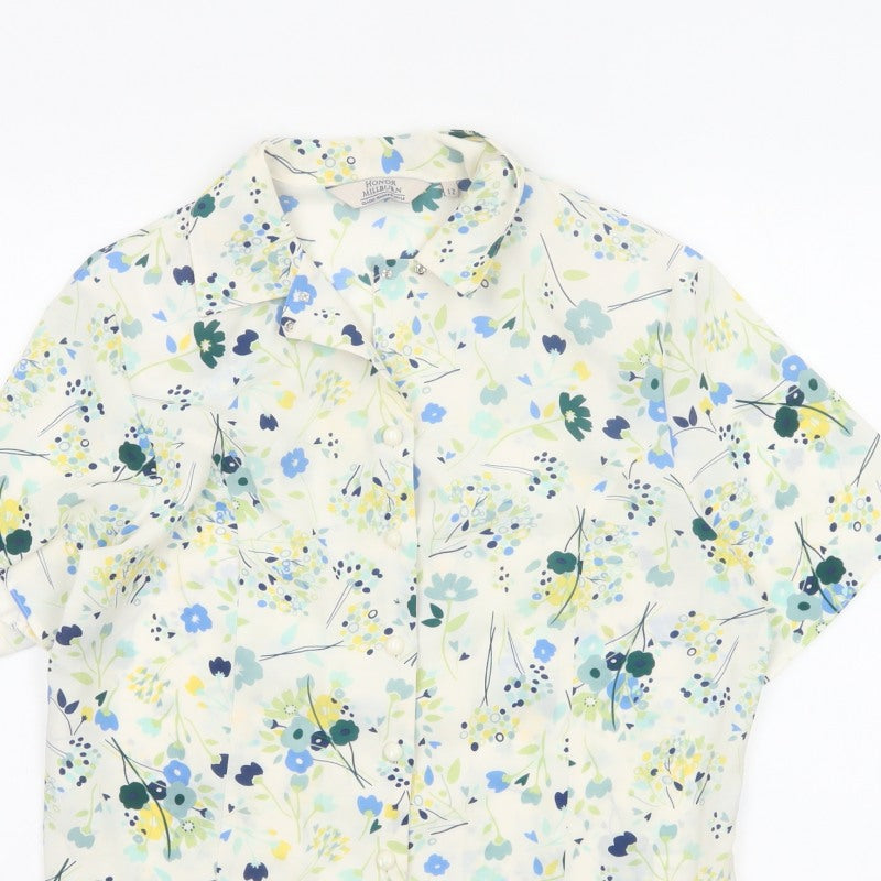 Honor Millburn Women’s Multicoloured Floral Button-Up Blouse Size 12