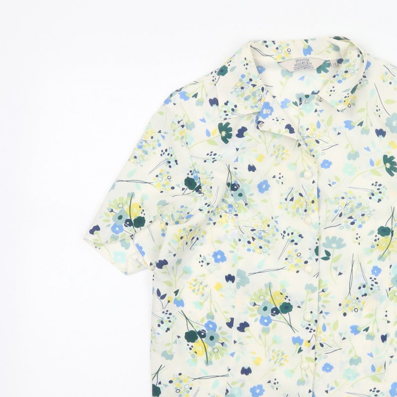 Honor Millburn Women’s Multicoloured Floral Button-Up Blouse Size 12
