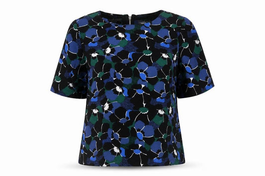 Laura Ashley Women Multicoloured UK 12 Kimono Floral Blouse Zip