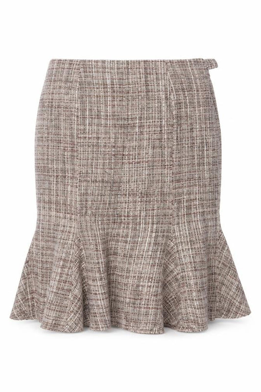 Next Women Multicoloured Check Tweed Trumpet Knee Length Skirt UK 14