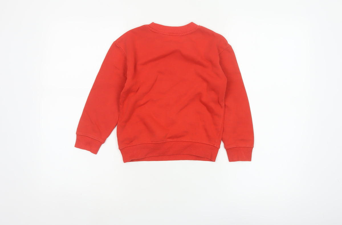 H&M Boys Red 4-5 Years Knuckles Sonic Graphic Pullover Sweatshirt