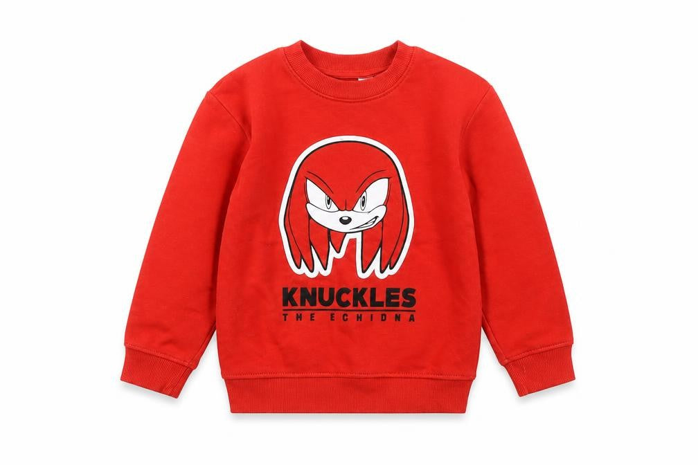H&M Boys Red 4-5 Years Knuckles Sonic Graphic Pullover Sweatshirt