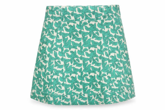 Vero Moda Women Green Leaf Print A-Line Mini Skirt UK 14