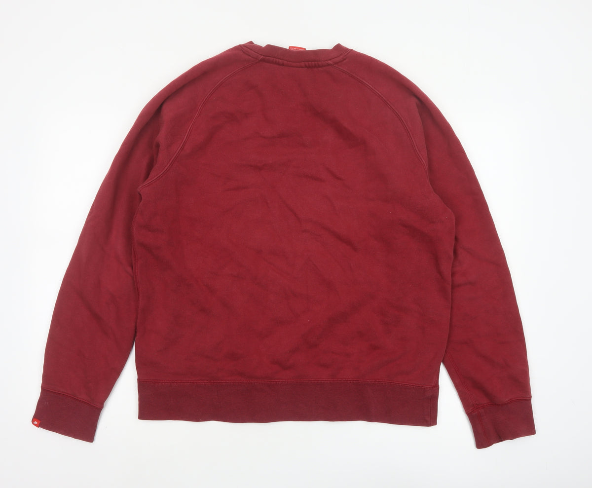 Nike Men's Red L Crew Neck Pullover Sweatshirt Embroidered Logo