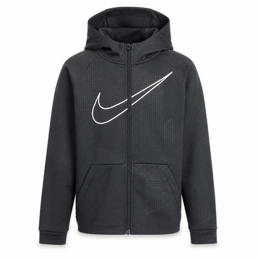 Nike Boys Black 12-13 Years Full Zip Dri-FIT Hooded Hoodie