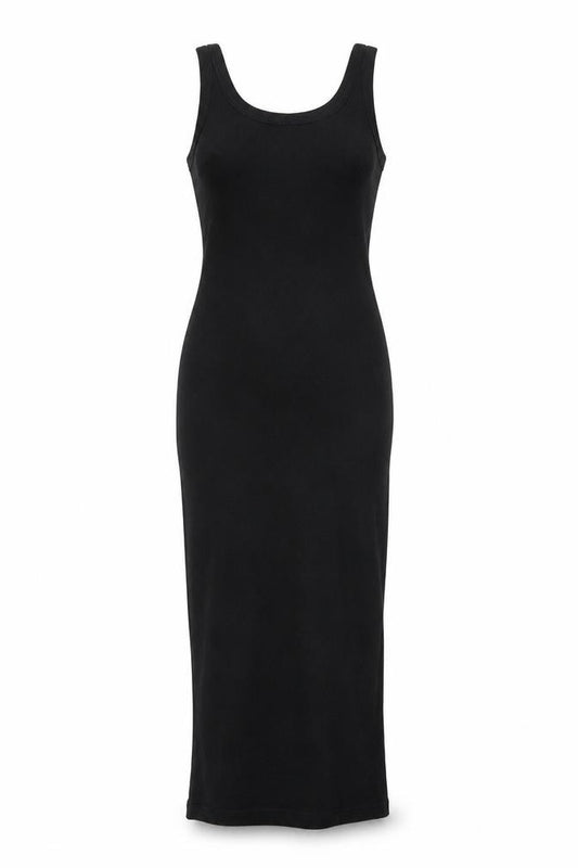 AllSaints Women Black S Bodycon Maxi Tank Dress Stretch Scoop Neck
