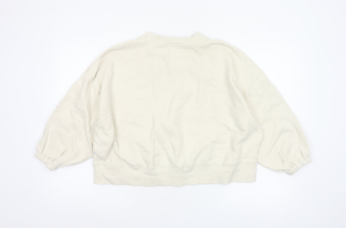 Marks and Spencer Women Ivory L Pullover Balloon Sleeve Sweatshirt