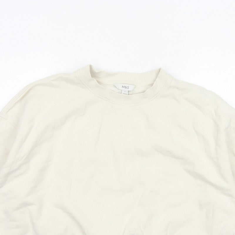 Marks and Spencer Women Ivory L Pullover Balloon Sleeve Sweatshirt