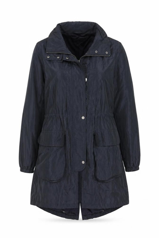 Marks & Spencer Women’s Navy Blue Long Hooded Parka Coat L