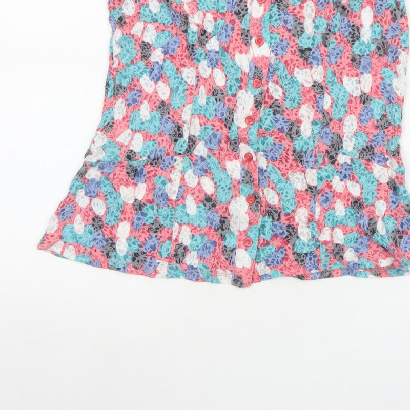 Per Una Women Multicoloured Size 8 Floral Sleeveless Button Tunic Blouse