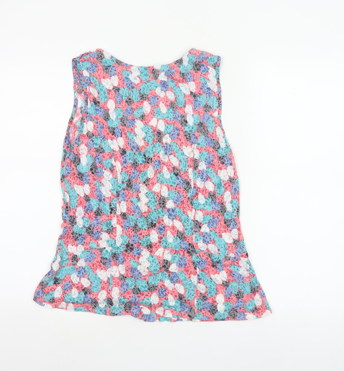 Per Una Women Multicoloured Size 8 Floral Sleeveless Button Tunic Blouse