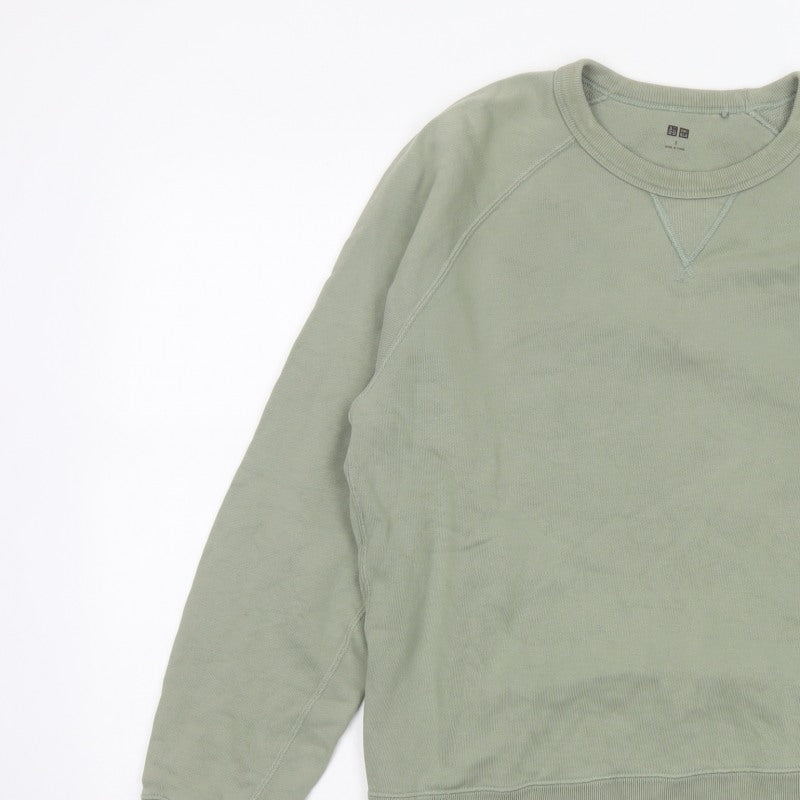 Uniqlo Men’s Green S Crew Neck Pullover Cotton Sweatshirt