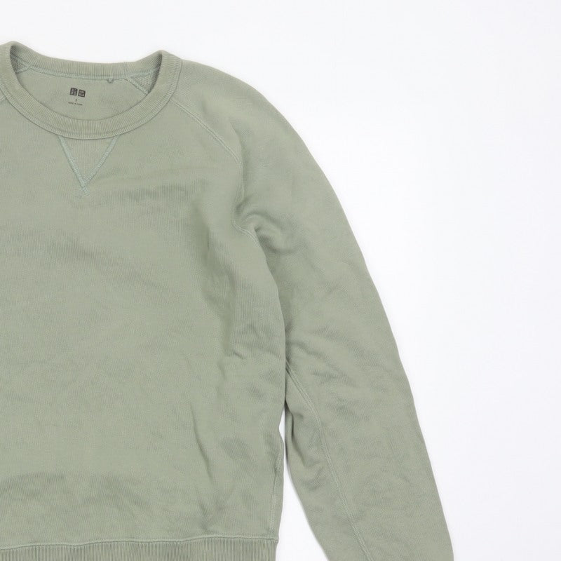 Uniqlo Men’s Green S Crew Neck Pullover Cotton Sweatshirt