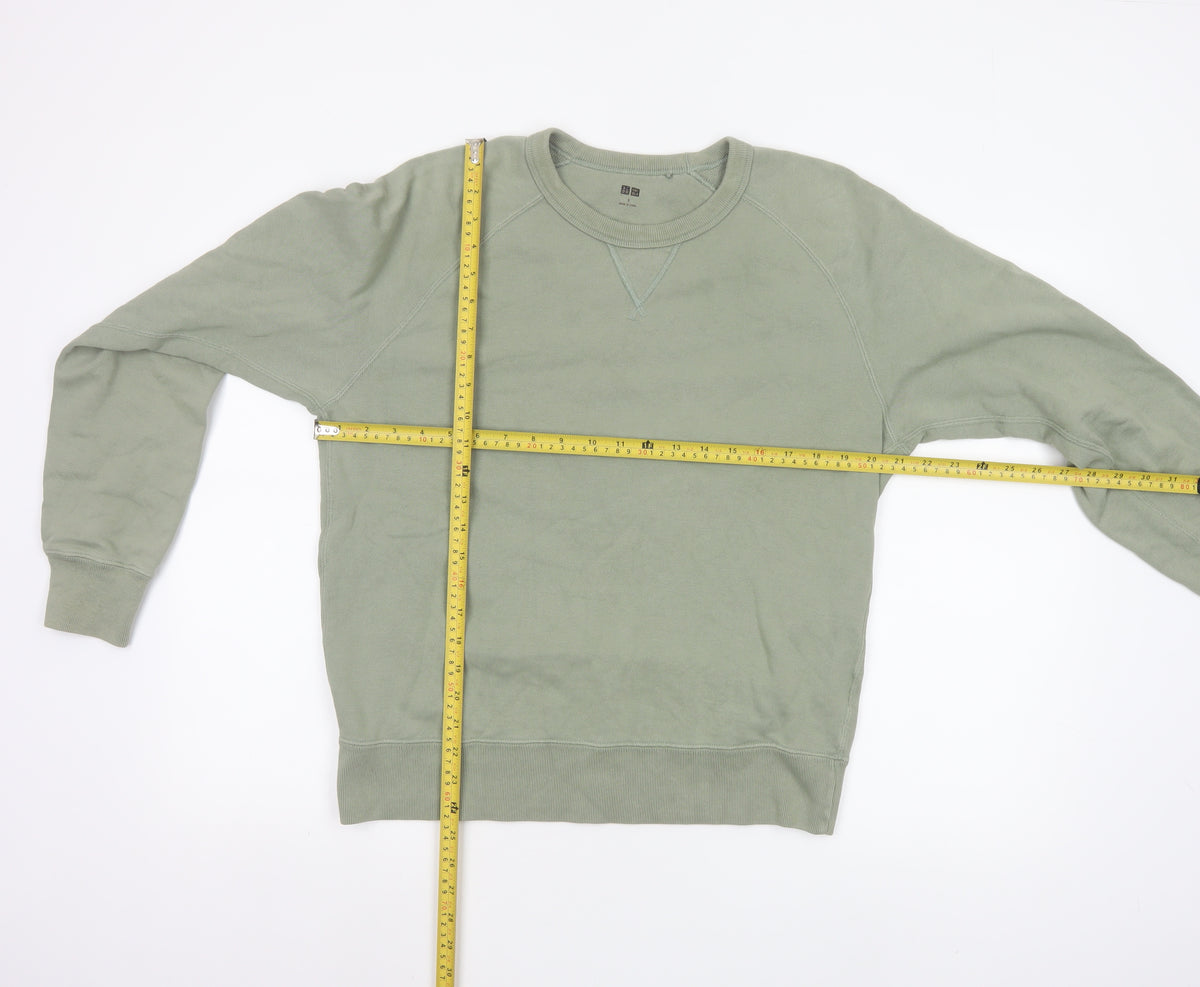 Uniqlo Men’s Green S Crew Neck Pullover Cotton Sweatshirt
