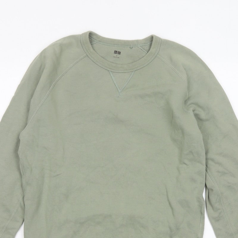 Uniqlo Men’s Green S Crew Neck Pullover Cotton Sweatshirt