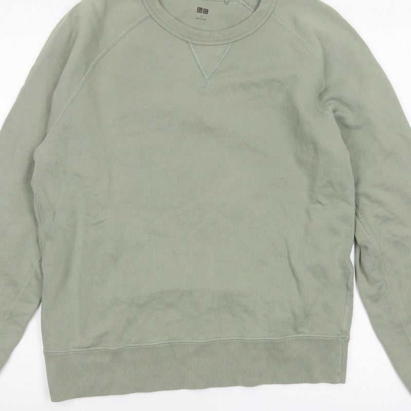 Uniqlo Men’s Green S Crew Neck Pullover Cotton Sweatshirt