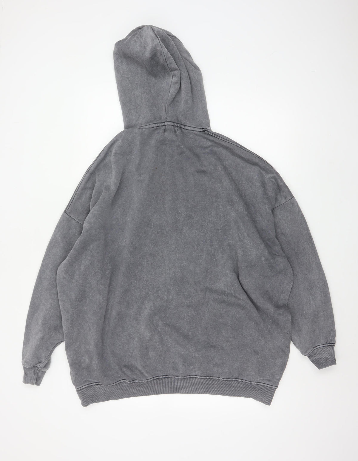 Boohoo Men’s Grey L Pullover Hoodie Oversized Embroidered Logo