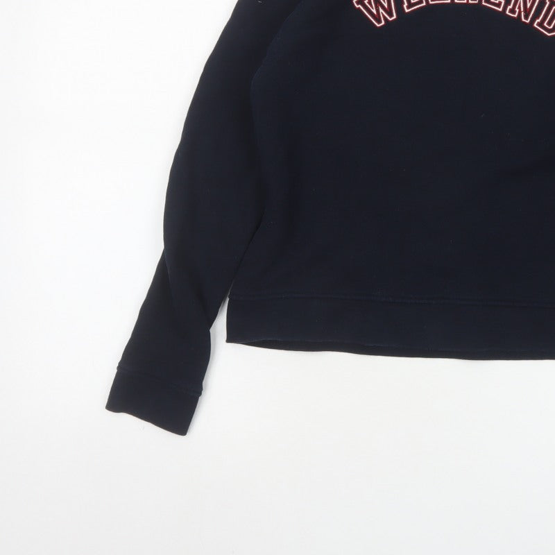 Whistles Women’s Black S Weekend Logo Cotton Pullover Sweatshirt