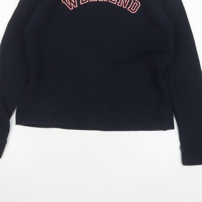 Whistles Women’s Black S Weekend Logo Cotton Pullover Sweatshirt