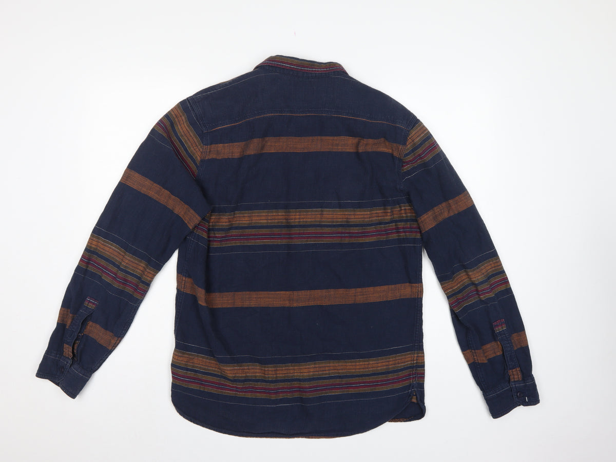 Levi's Men's Blue M Striped Cotton Long Sleeve Button-Up Shirt