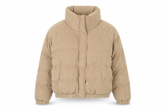 Brave Soul Women’s Beige UK 12 Corduroy Puffer Jacket Zip