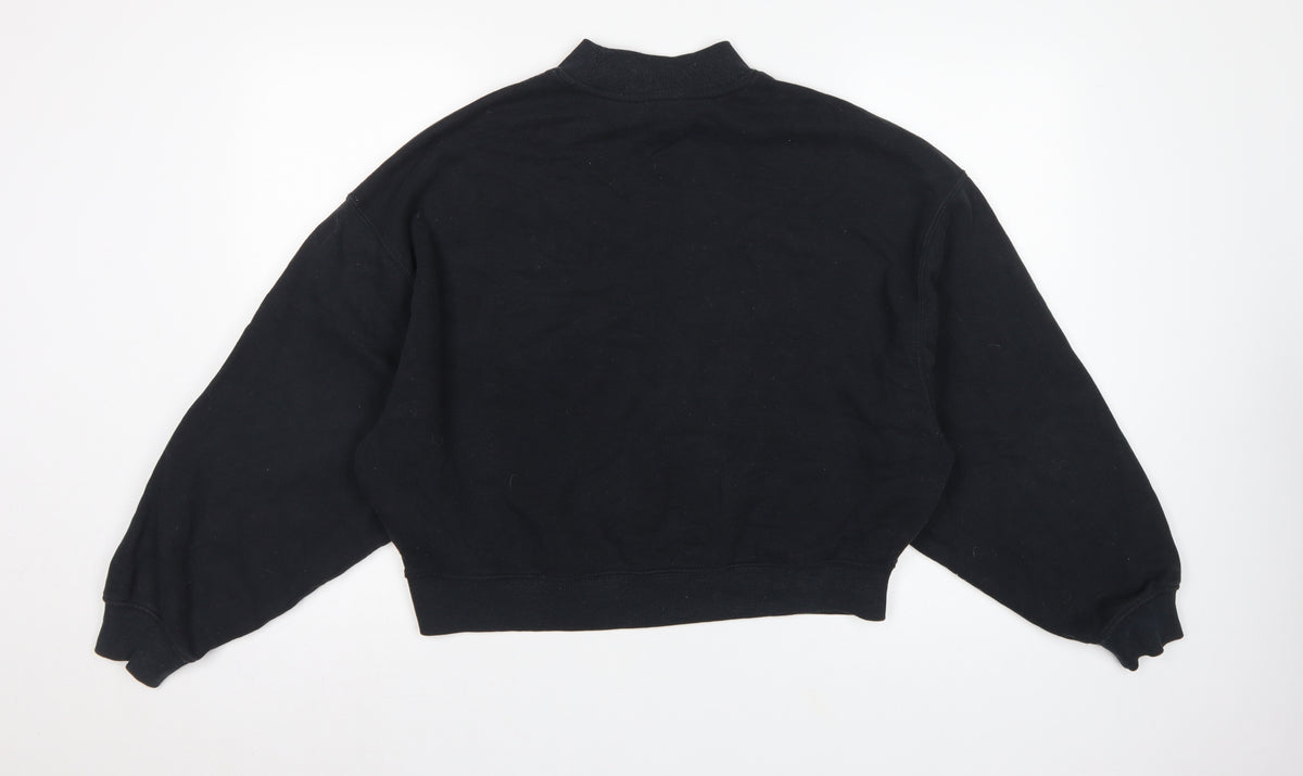 Jack Wills Women’s Black UK 16 Logo High Neck Pullover Sweatshirt