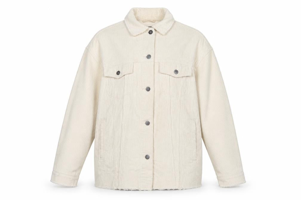 Zara Women’s Ivory Corduroy Button Jacket UK 8 Collared