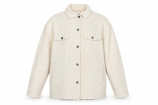 Zara Women’s Ivory Corduroy Button Jacket UK 8 Collared