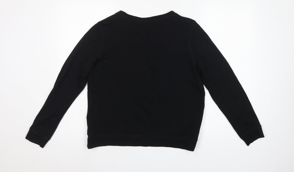 H&M Women’s Black S Sequin Bow Pullover Sweatshirt