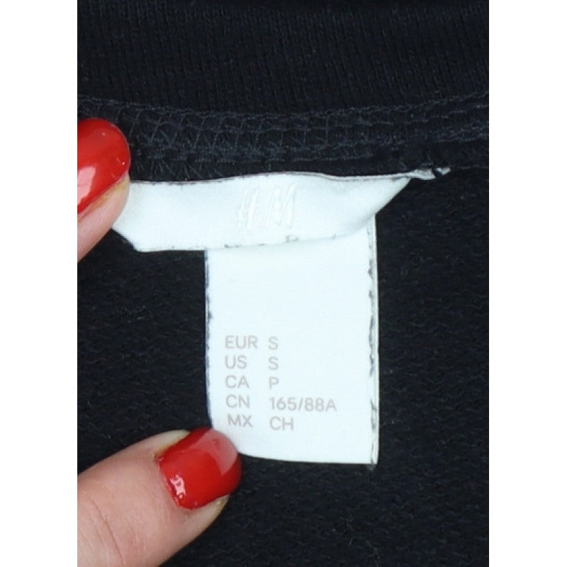 H&M Women’s Black S Sequin Bow Pullover Sweatshirt