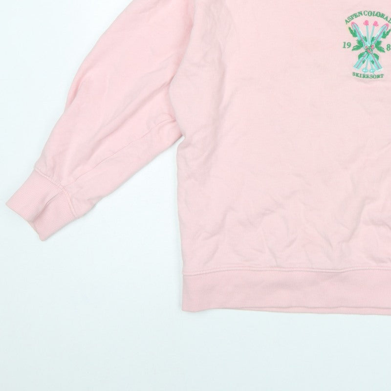 ASOS Design Women’s Pink S Pullover Sweatshirt Aspen Ski Embroidered