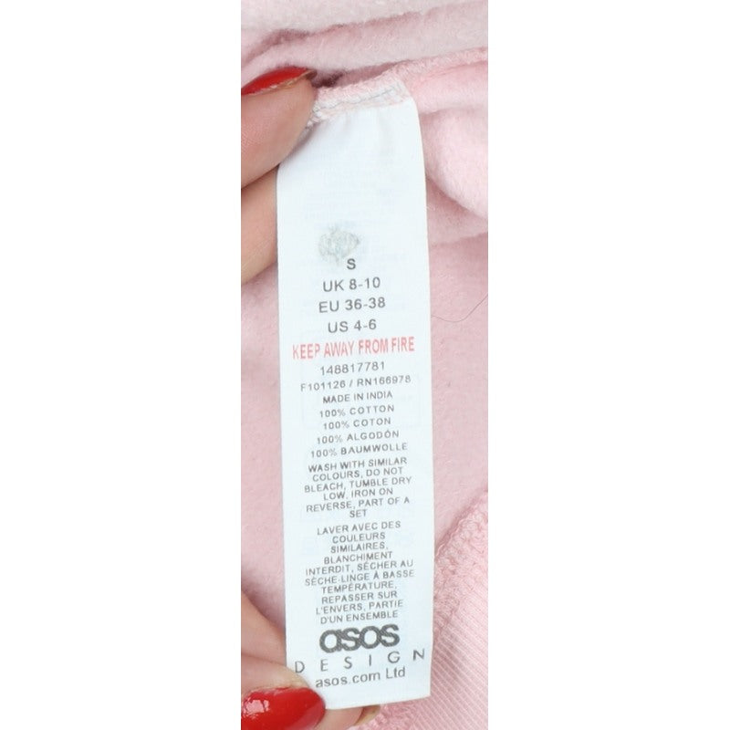 ASOS Design Women’s Pink S Pullover Sweatshirt Aspen Ski Embroidered