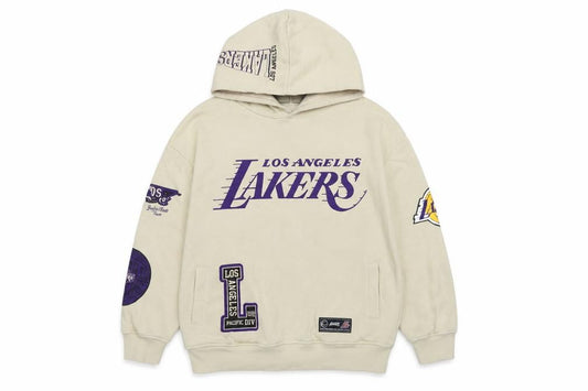 Primark Boys Beige LA Lakers NBA Graphic Pullover Hoodie 10-11 Years