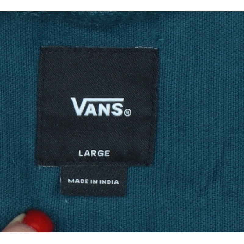 Vans Unisex Adults Green L Basic Corduroy Check Snap Button-Up Shirt