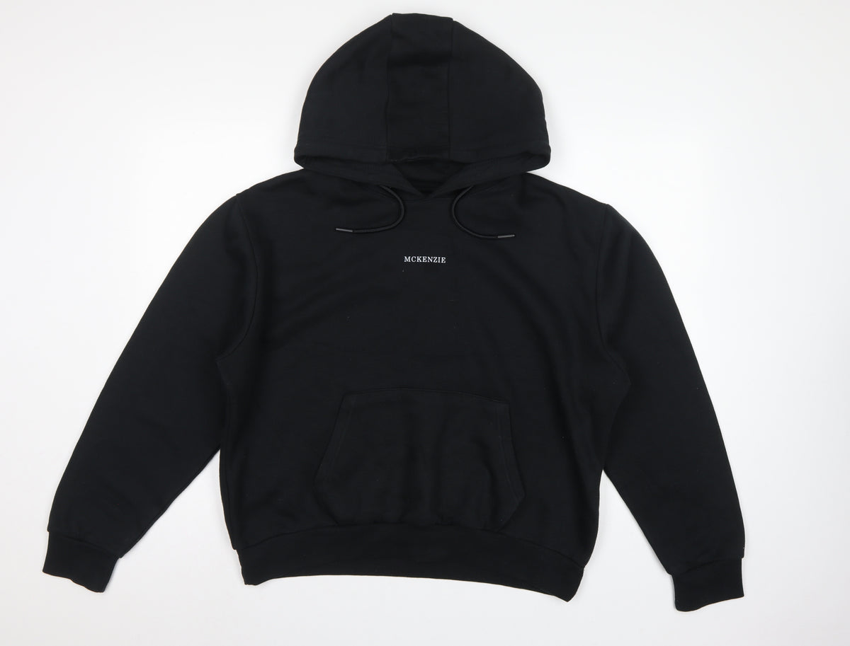 McKenzie Women's Black Logo Pullover Hoodie UK 16 XL Drawstring