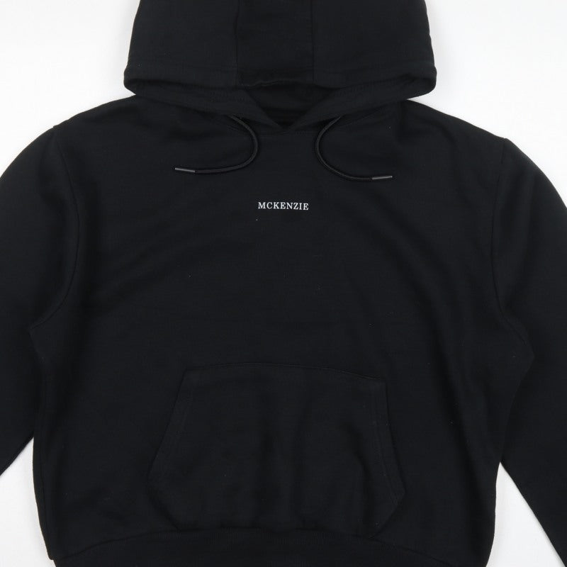 McKenzie Women's Black Logo Pullover Hoodie UK 16 XL Drawstring
