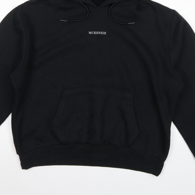 McKenzie Women's Black Logo Pullover Hoodie UK 16 XL Drawstring