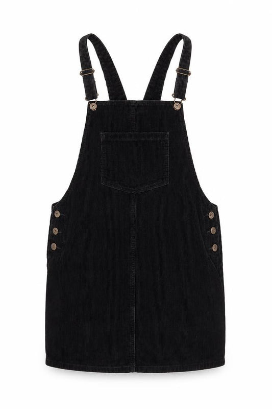 Next Women Black Size 12 Corduroy Pinafore Dungaree Mini Dress